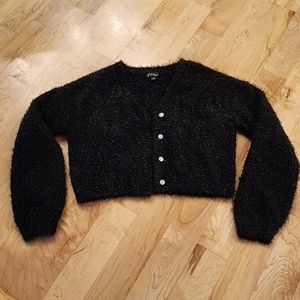 Fuzzy sparkly cardigan